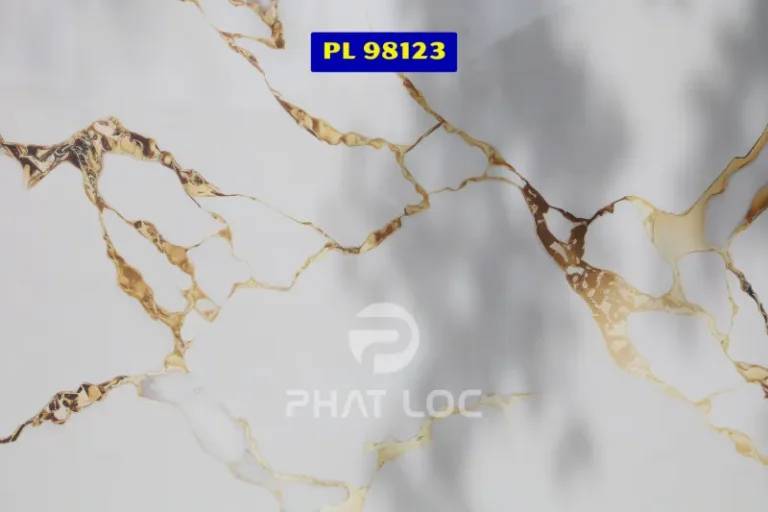 Mẫu PL-98123 – Vân đá xuyên sáng hổ phách: Sáng tạo, độc đáo