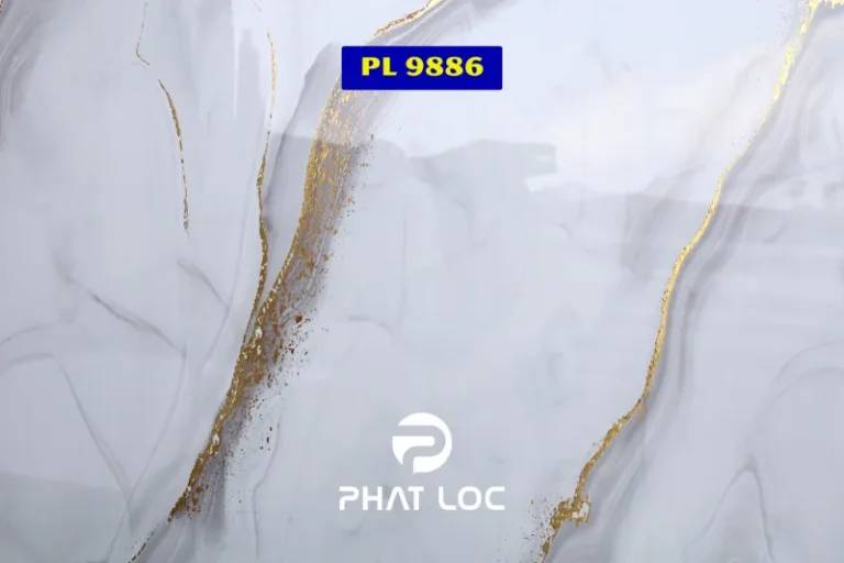 Mẫu PL-9886 – Vân đá cẩm thạch vàng: Sang trọng, nổi bật thương hiệu