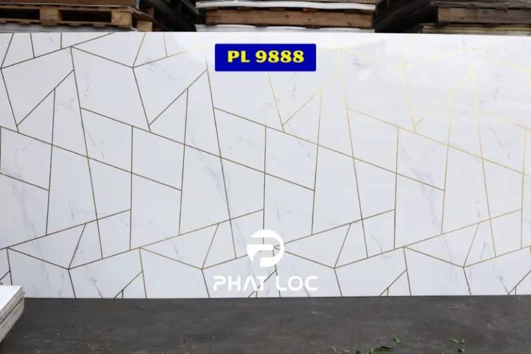 Mẫu PL 9888 – Trắng marble kết hợp ánh kim