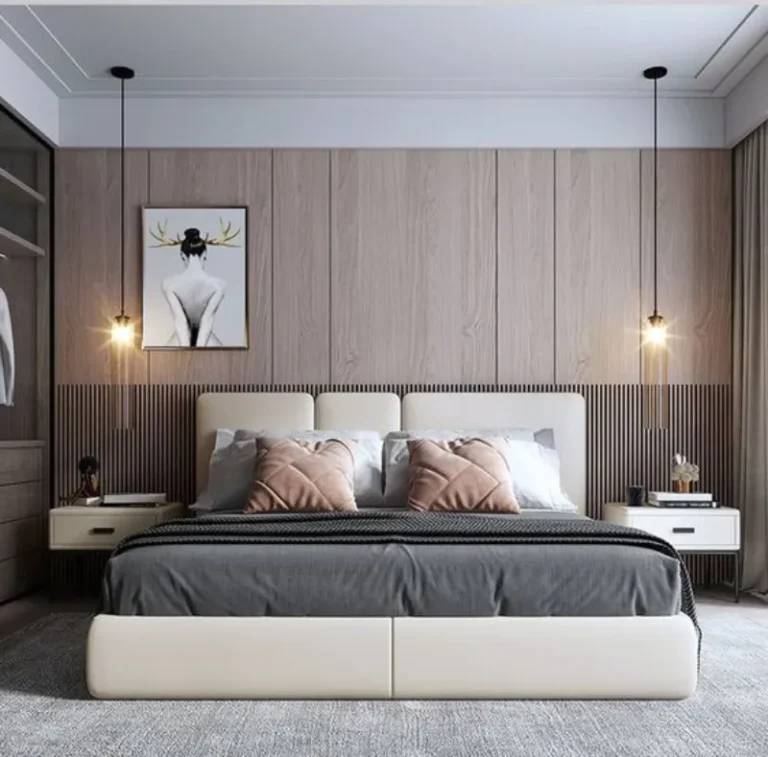 Nhà dân – Ốp tường phòng ngủ với tấm nhựa vân gỗ