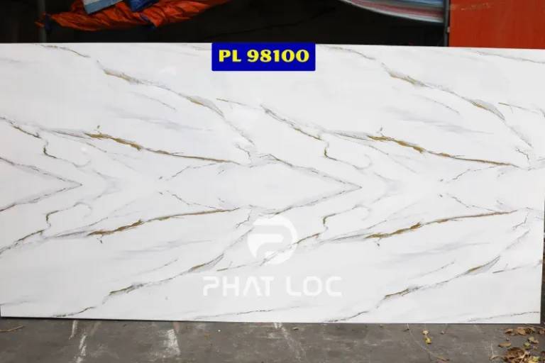 Tấm nhựa giả đá Marble trắng vân vàng
